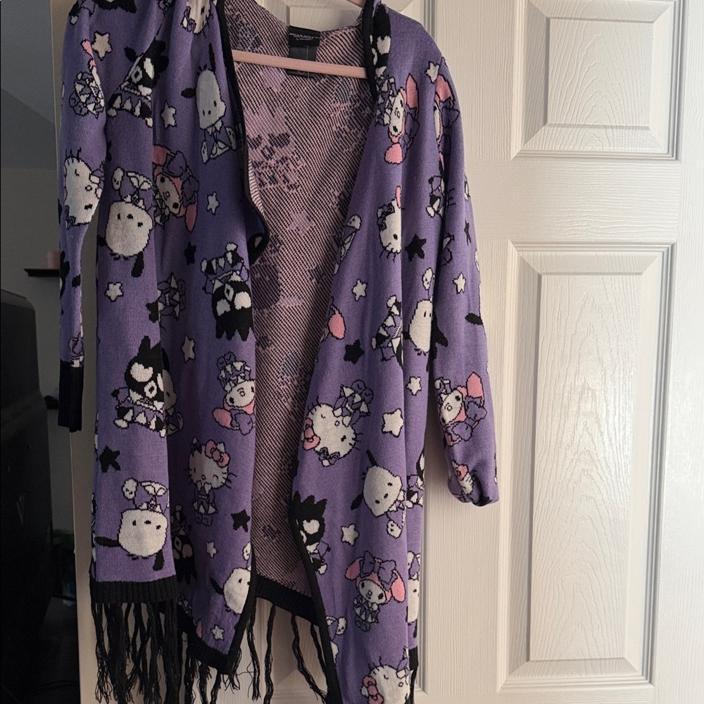 Purple Kids Jacket with Cartoon Print